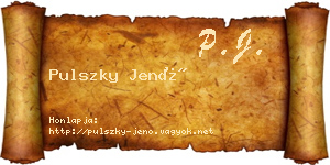 Pulszky Jenő névjegykártya